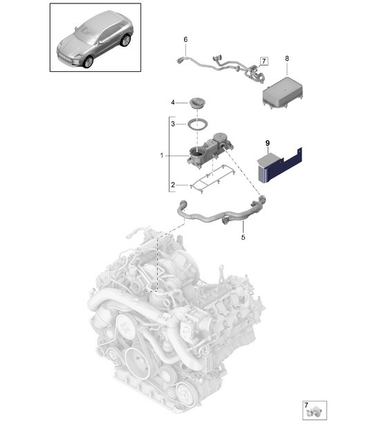 Diagram 107-360 Porsche Macan (95B) MK2 2019-2021 Engine