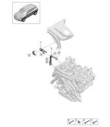 Engine lifting tackle / Engine support - PR:TV8 + GP2 - 95B (II / III) Macan 2.9L 2019 - 2024
