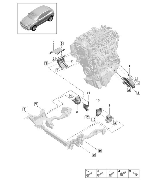 Diagram 109-020 Porsche Macan (95B) MK2 2019-2021 Engine
