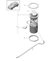 Pompa carburante (completa) - PR:0GB,4BD, 4BF,4BI,7CE, 7CM,7CP,7CQ, 7CR,7GH,7MM+ 2G1,2G4,2G7+ GP1,9M0,9M1, 9M9 - 95B (II / III) Macan 2019 - 2024