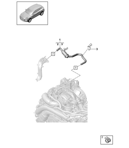 Diagram 201-150 Porsche Cayman 718C (982C) 2017>> Fuel System, Exhaust System