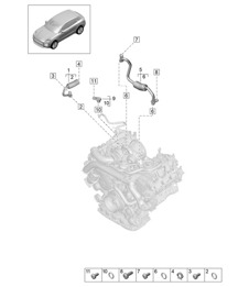 Coolant cooling system for Turbocharger - PR:DC5 - 95B (II / III) Macan 3.0L 2019 - 2024