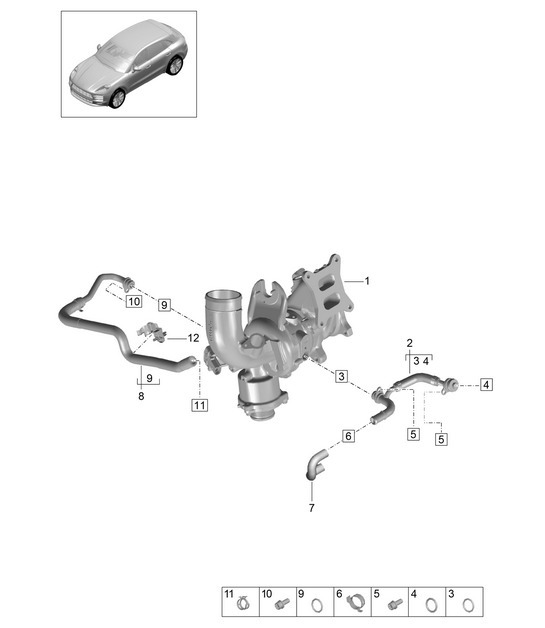 Diagram 202-130 Porsche Macan (95B) MK1 (2014-2018) Fuel System, Exhaust System
