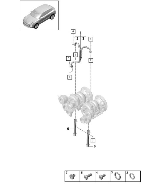 Diagram 202-205 Porsche Cayman 987C / 981C (2005-2016) Fuel System, Exhaust System