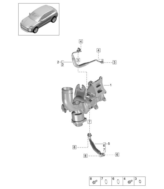 Diagram 202-230 Porsche 914 (1970-1976) Sistema di alimentazione, sistema di scarico