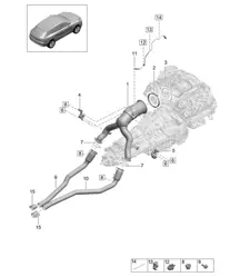 Convertitore catalitico / Sonda lambda - PR:7CE, 7GH, 7MM + DC5 - 95B (II / III) Macan 3.0L 2019 - 2024