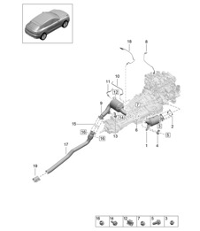 Catalytic converter / Petrol particulate filter / Lambda sensor - PR:4BF, 4BI, 7CF, 7CP + T2G-  95B (II / III) Macan 2.0L 2019 - 2024