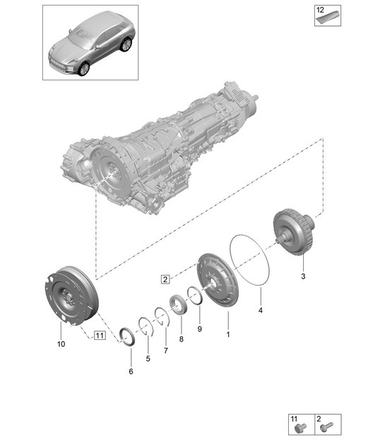 Diagram 302-200 Porsche Macan (95B) MK2 2019-2021 Transmission
