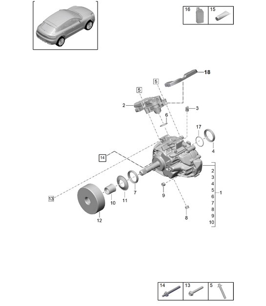 Diagram 304-100 Porsche Macan (95B) MK2 2019-2021 Transmission