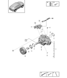 Transfer case - Model: T2B, TV8 -  95B (II / III) Macan  2019 - 2024
