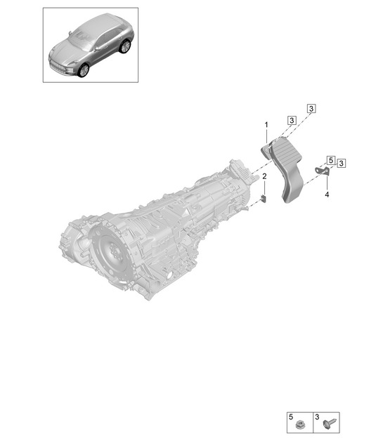 Guide d'air / Boîte de transfert - PR:D1C, D29, DC5 - 95B (II / III) Macan 2019 - 2024