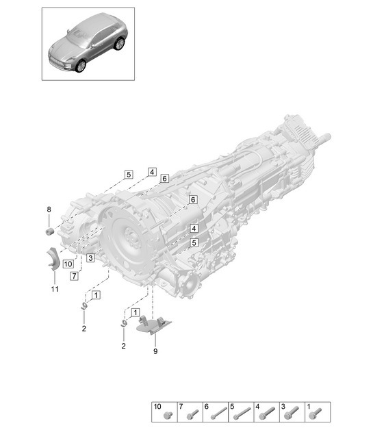 Diagram 306-015 Porsche Macan (95B) MK2 2019-2021 Transmission