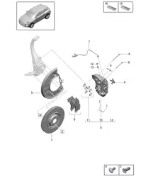 Frein à disque / Essieu avant - GRIS - PR:1LB, 1LF, 1A2, A8F, 0F5 - 95B (II / III) Macan D>> - MJ 2021 