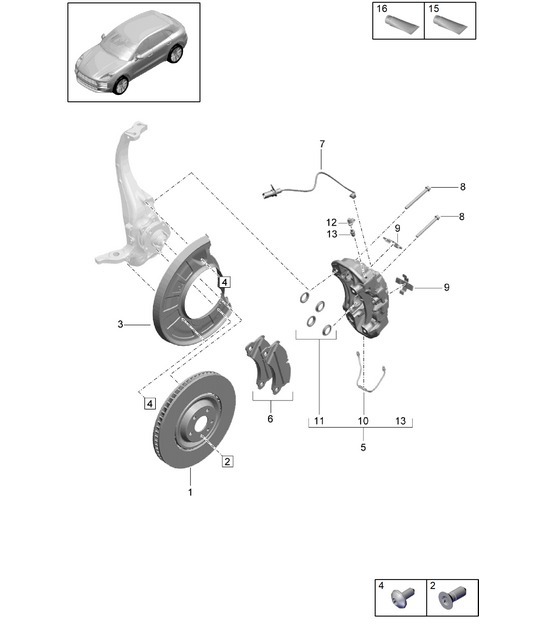Diagram 602-200 Porsche Macan (95B) MK2 2019-2021 Wheels, Brakes