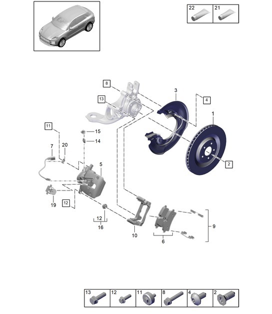 Diagram 603-050 Porsche Macan (95B) MK2 2019-2021 Wheels, Brakes