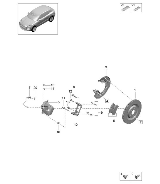 Diagram 603-200 Porsche Macan (95B) MK2 2019-2021 Wheels, Brakes