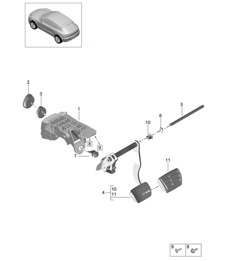 Brake pedal - PR:L0R -  95B (II / III) Macan  2019 - 2024