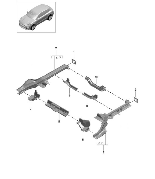 Diagram 801-300 Porsche Macan (95B) MK2 2019-2021 Body