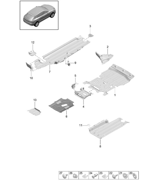 Underbody trim 95B (II / III) Macan 2019 - 2024