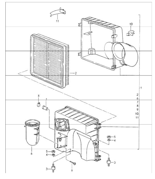 air cleaner 964 M64.01/02/03 1989-94