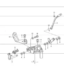 steun, gashendel 964 TURBO M30.69 en M64.50 1991-94