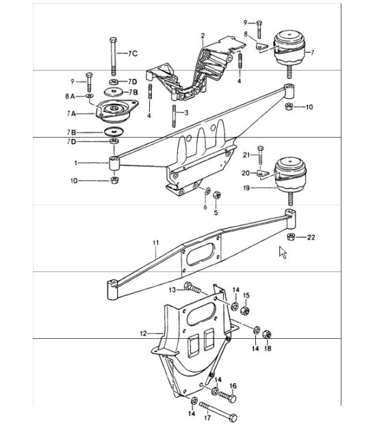 engine suspension 964 1989-94