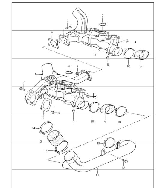 exhaust system: heat exchanger 964 M64.01/02/03 1989-94