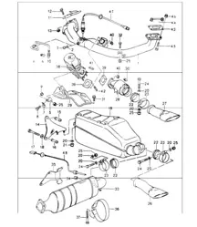exhaust system 964 TURBO M30.69 and M64.50 1991-94
