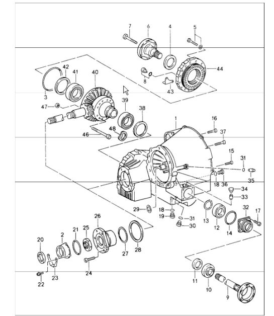 tiptronic differential, differential housing 964 CARRERA 2 A50.01/02/03 1990-94