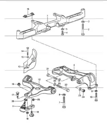 cross member wishbone 964 1989-94