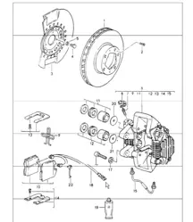 disc brake front axle 964 CARRERA 4 and TURBO-LOOK CARRERA 4 1989-94