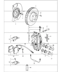 Scheibenbremse Vorderachse 964 TURBO, TURBO 3,6, TURBO-LOOK CARRERA 2 und CARRERA RS 1989-94