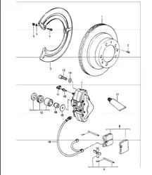disc brake rear axle 964 CARRERA 2 1989-94