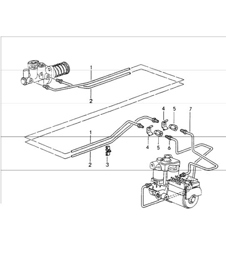 brake lines body front section 964 CARRERA 2 1989-94