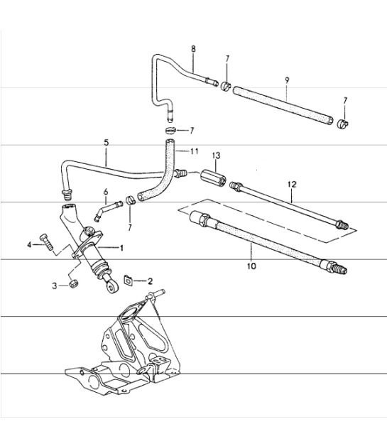 Diagram 702-08 Porsche 957 Cayenne S/GTS 4.8L 2007-10 Hand Lever System, Pedal Cluster 