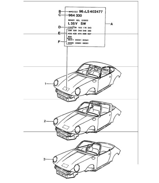 Diagram 801-00 Porsche 955 Cayenne Turbo 4.5L 2003-06 Body