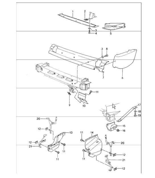 heat protection for bumper rear 964 1989-94