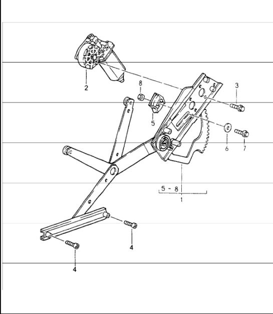 power windows electric 964 CARRERA 2/4, RS, M002, TURBO, TURBO-LOOK 1989-94