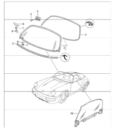window glazing 964 SPEEDSTER 1989-94