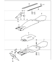 linings footwell detachable carpets 964 1989-94