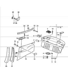 interior equipment rear 964 COUPE/TARGA 1989-94