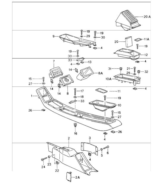 centre console 964 1989-94