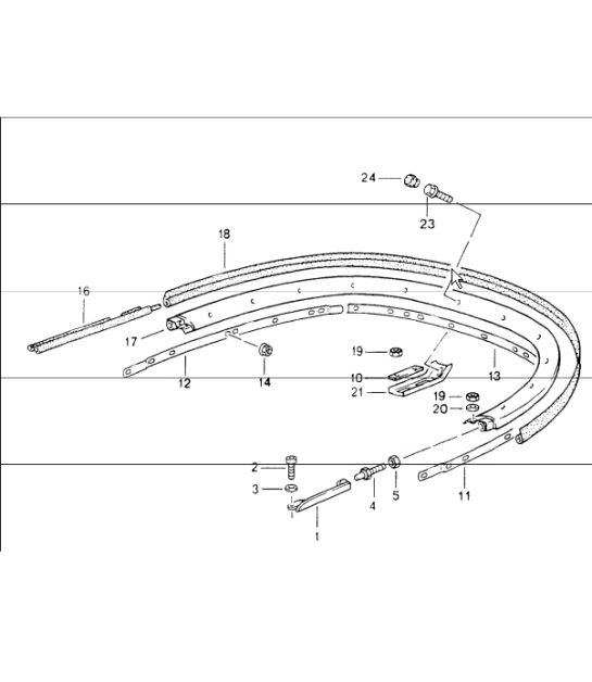 convertible top clamp single parts 964 CABRIO 1989-94