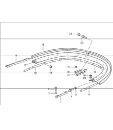 convertible top clamp single parts 964 CABRIO 1989-94