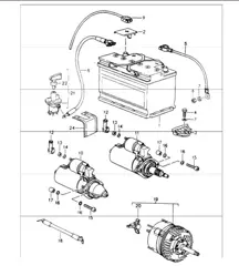 battery, starter, generator 964 1989-94