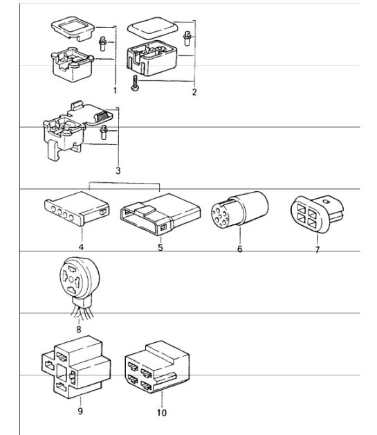 connector housing 4-pole 964 1989-94