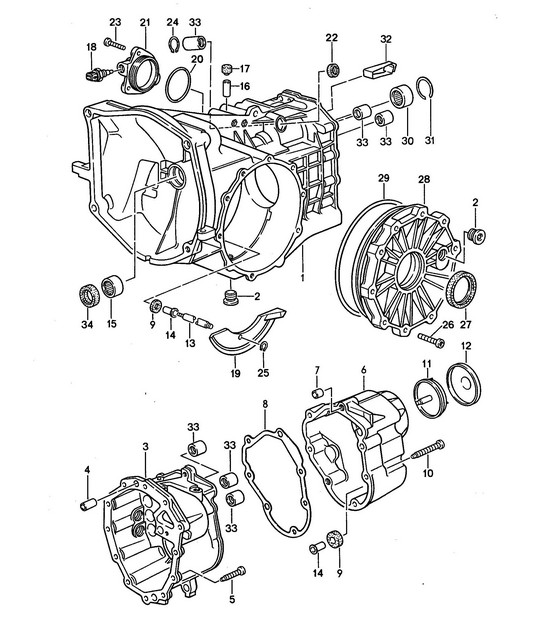 Manual transmission / Replacement transmission / Transmission case (Model: G44.00)  968 1992-95
