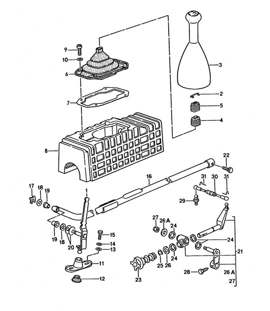 Actuator voor Handgeschakelde transmissie 968 1992-95