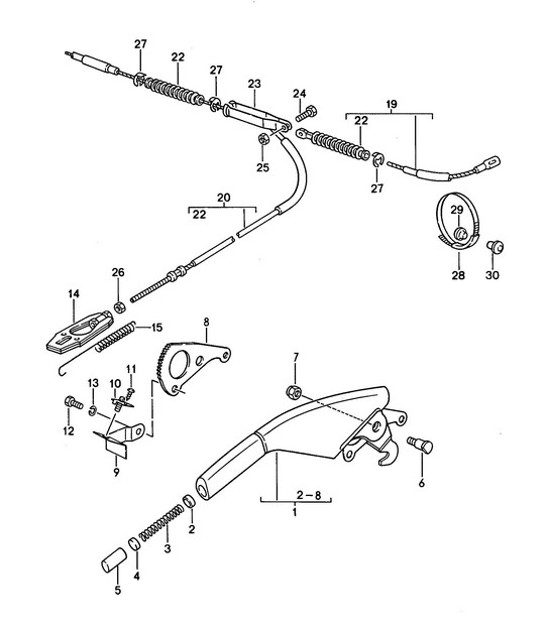 Diagram 701-010 Porsche 997 MKII GT3 2010>> Système de levier manuel, groupe de pédales 