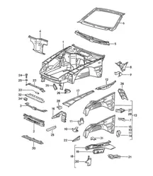 Partie avant de la carrosserie 968 1992-95